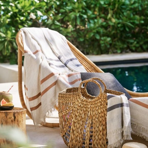 H&M Seagrass large Beach Bag NEW - Picture 4 of 10